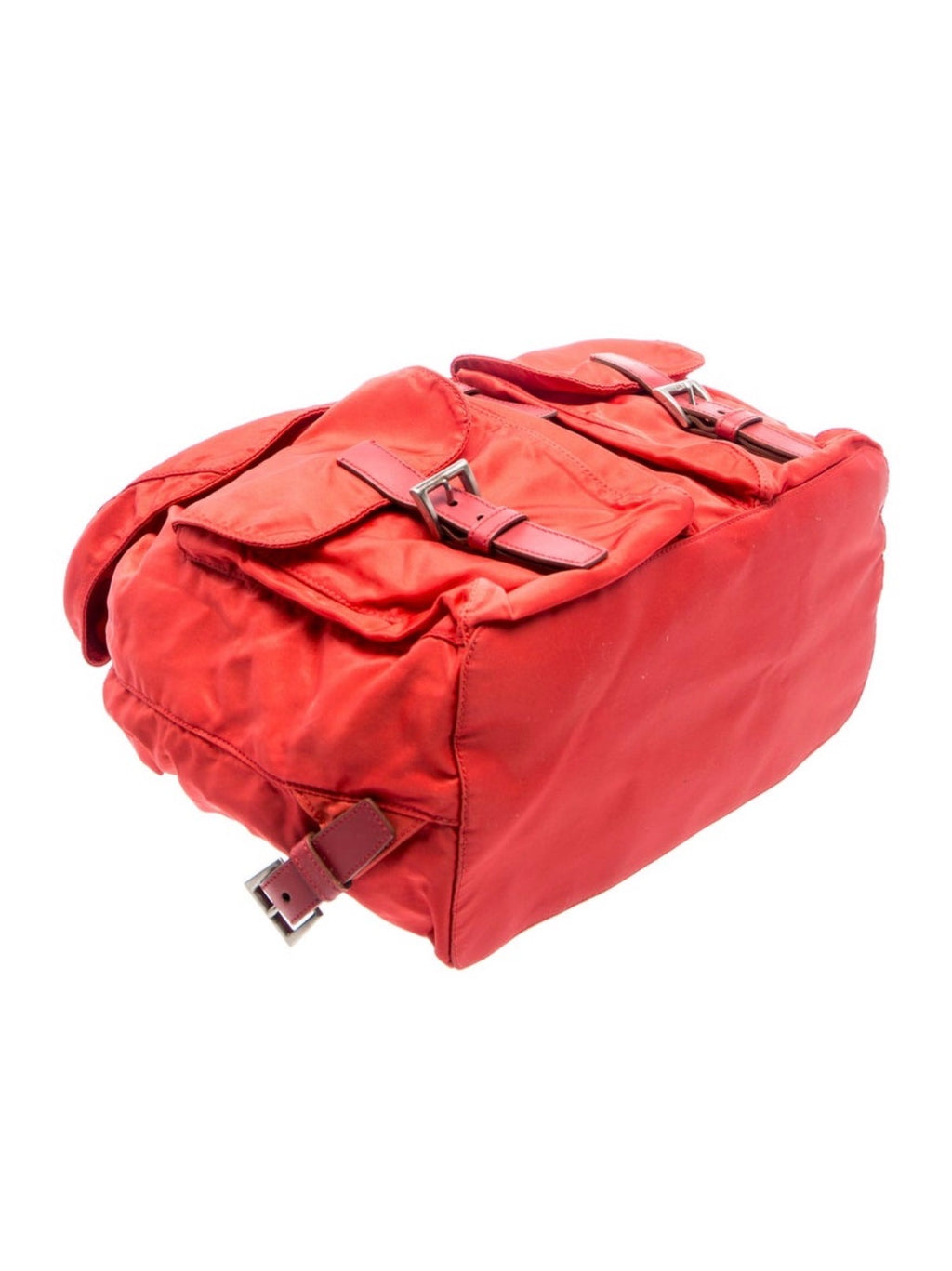 Prada Red Tessuto Nylon Backpack Leather Trim Made in Italy