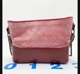 Chanel Medium Gabrielle Hobo rear view showing suede discoloration and wear