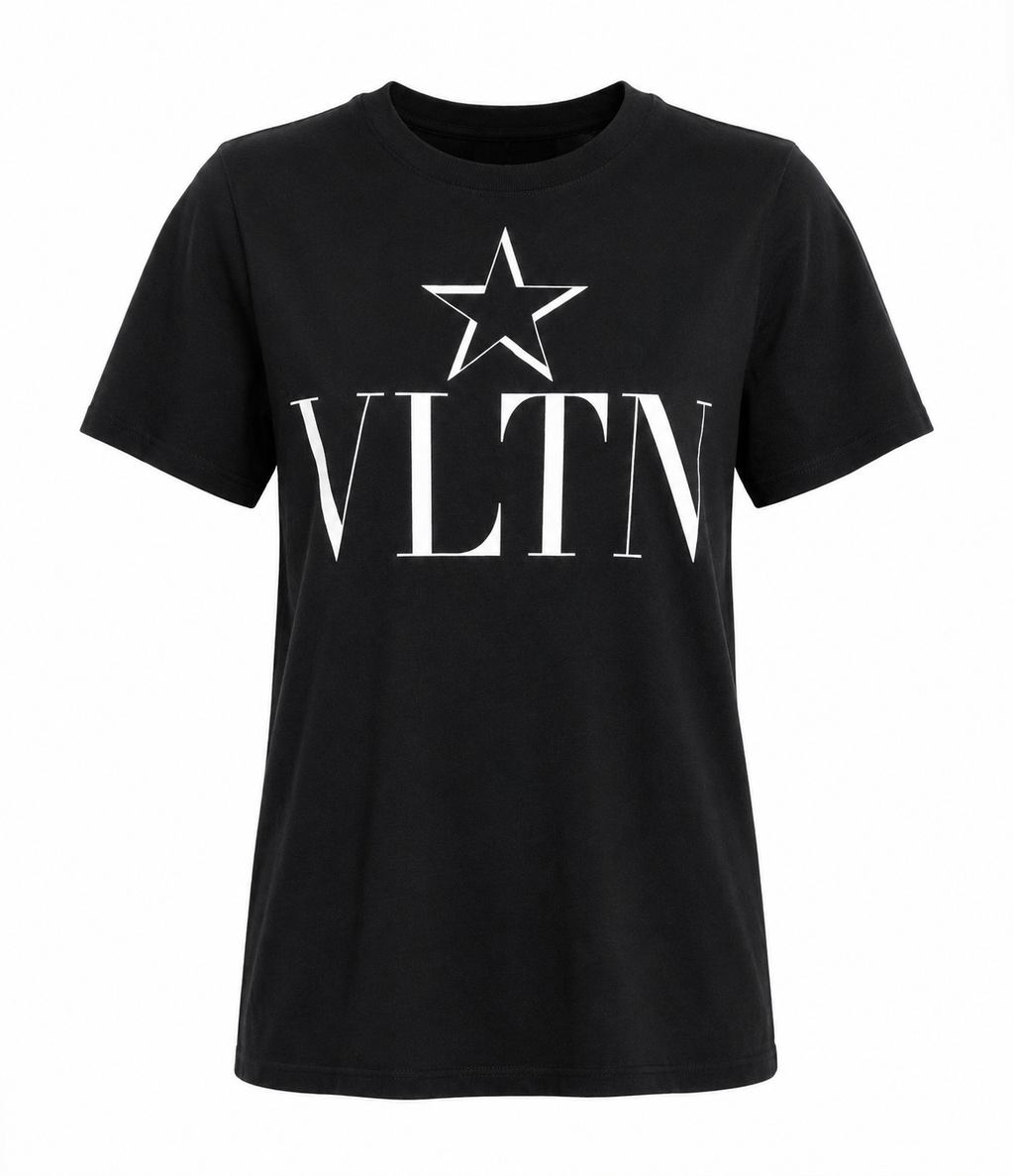 Valentino VLTN Star Logo Cotton T-Shirt Black Made in Italy
