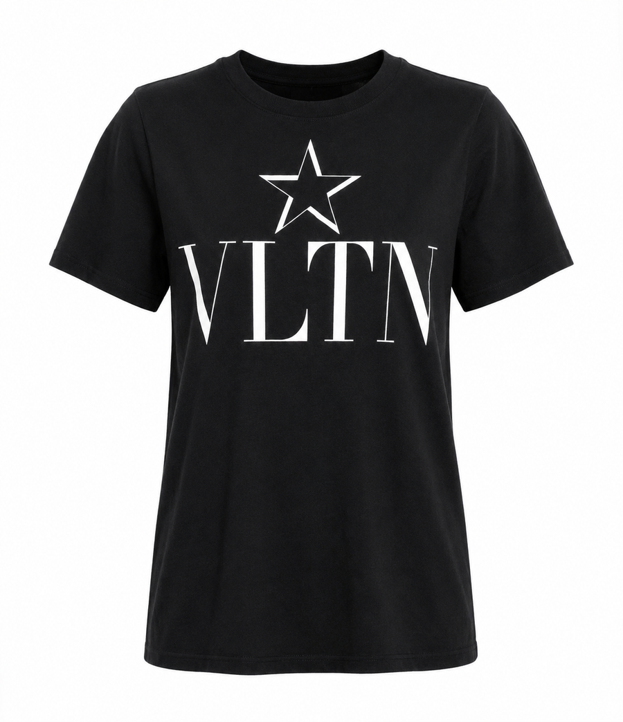 Valentino VLTN Star Logo Cotton T-Shirt Black Made in Italy