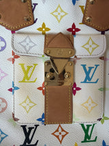 Louis Vuitton Speedy 30 Bag White Multicolor Monogram Canvas Gold-Tone Hardware