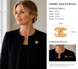 Chanel Small Quilted CC Brooch - Gold Tone (94P) - product view 4