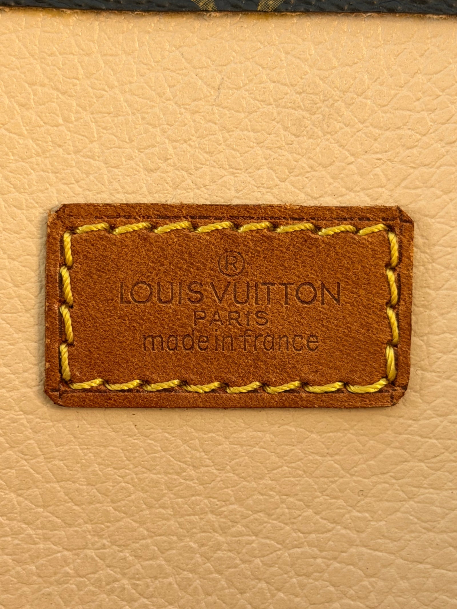 Louis Vuitton Sac Plat interior brand label detail